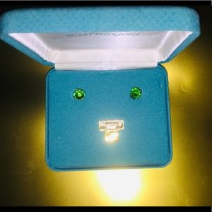 EternaGold Emerald Greens stones 14k Gold earrings
